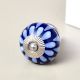 Blue Ceramic Floral Knobs for Kitchen Cabinet